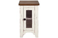 Wystfield White/Brown Chairside End Table - Lara Furniture