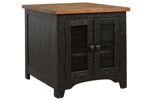 Valebeck Black/Brown End Table - Lara Furniture