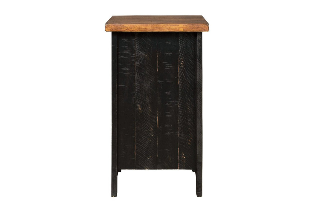 Valebeck Black/Brown Chairside End Table - Lara Furniture