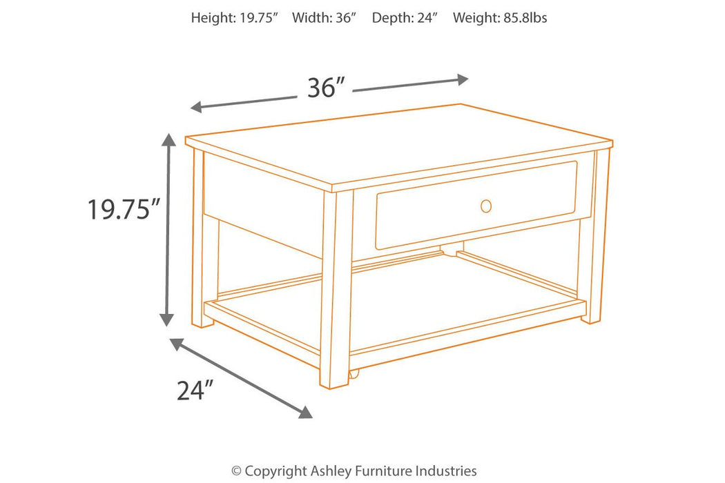 Marion Dark Brown Coffee Table with Lift Top - Lara Furniture