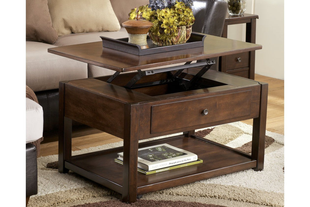 Marion Dark Brown Coffee Table with Lift Top - Lara Furniture