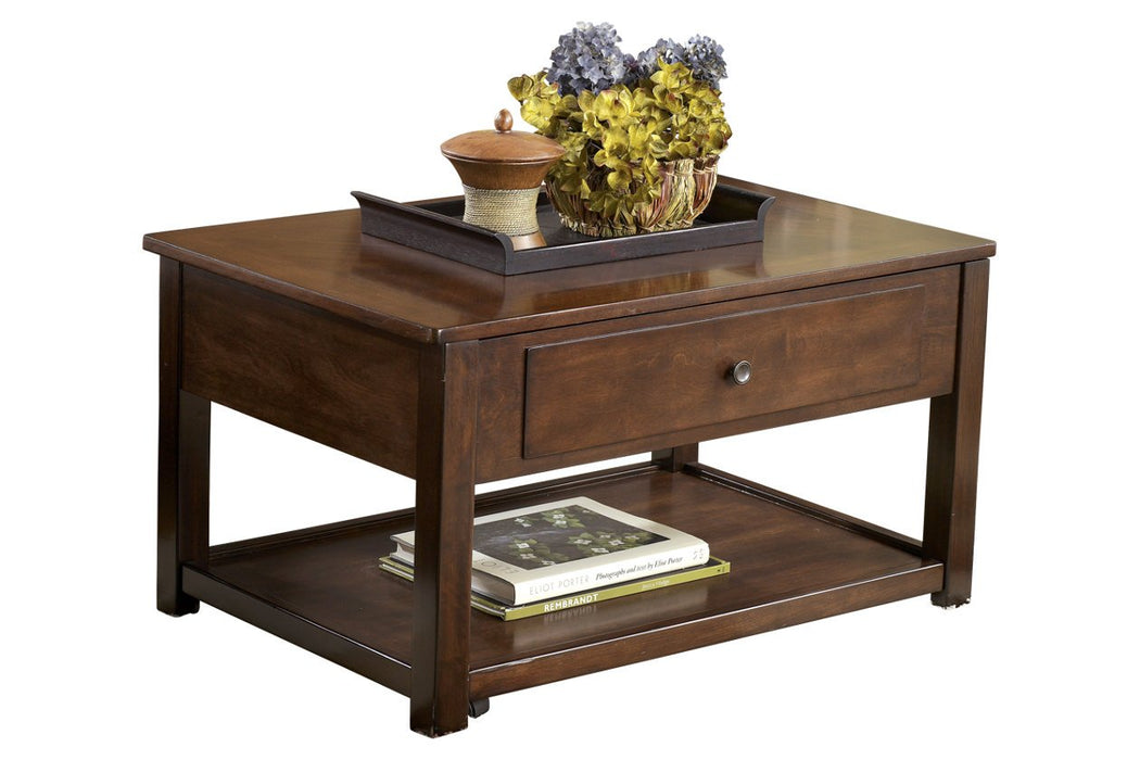 Marion Dark Brown Coffee Table with Lift Top - Lara Furniture