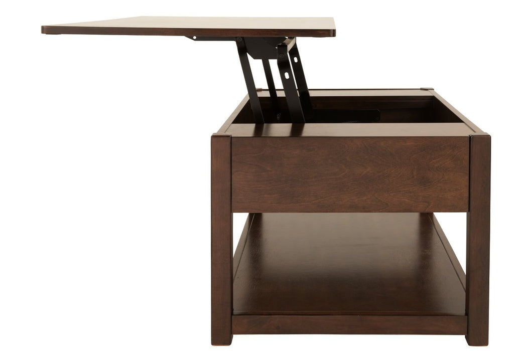 Marion Dark Brown Coffee Table with Lift Top - Lara Furniture