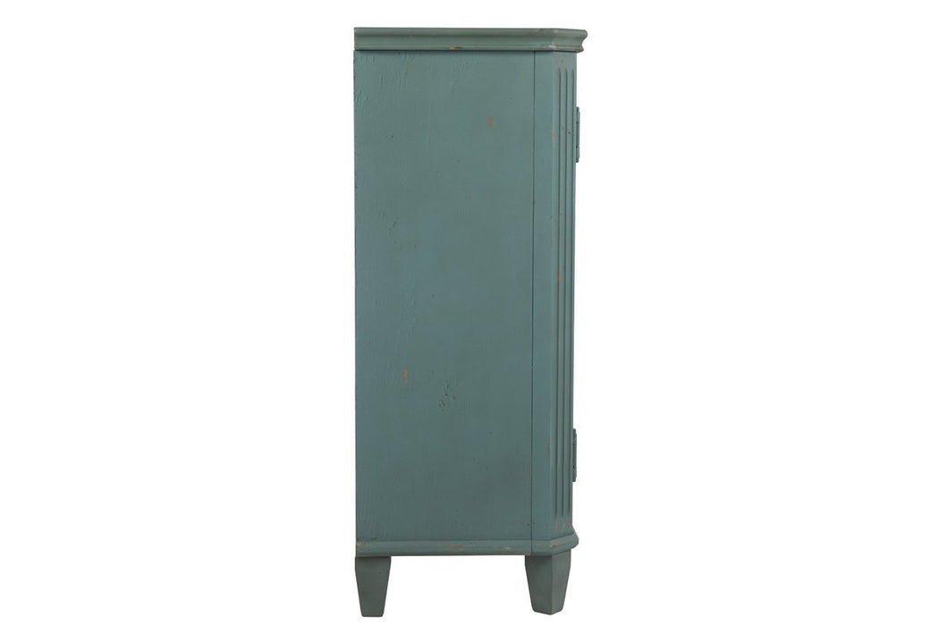 Mirimyn Antique Teal Accent Cabinet - Lara Furniture