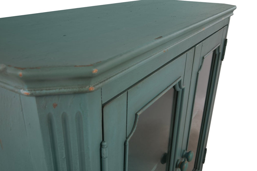 Mirimyn Antique Teal Accent Cabinet - Lara Furniture