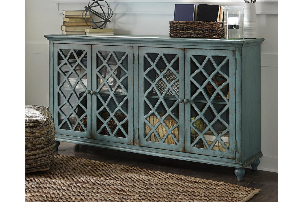 Mirimyn Antique Teal Accent Cabinet - Lara Furniture