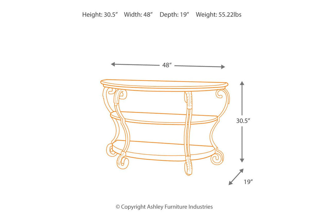 Nestor Medium Brown Sofa/Console Table - Lara Furniture