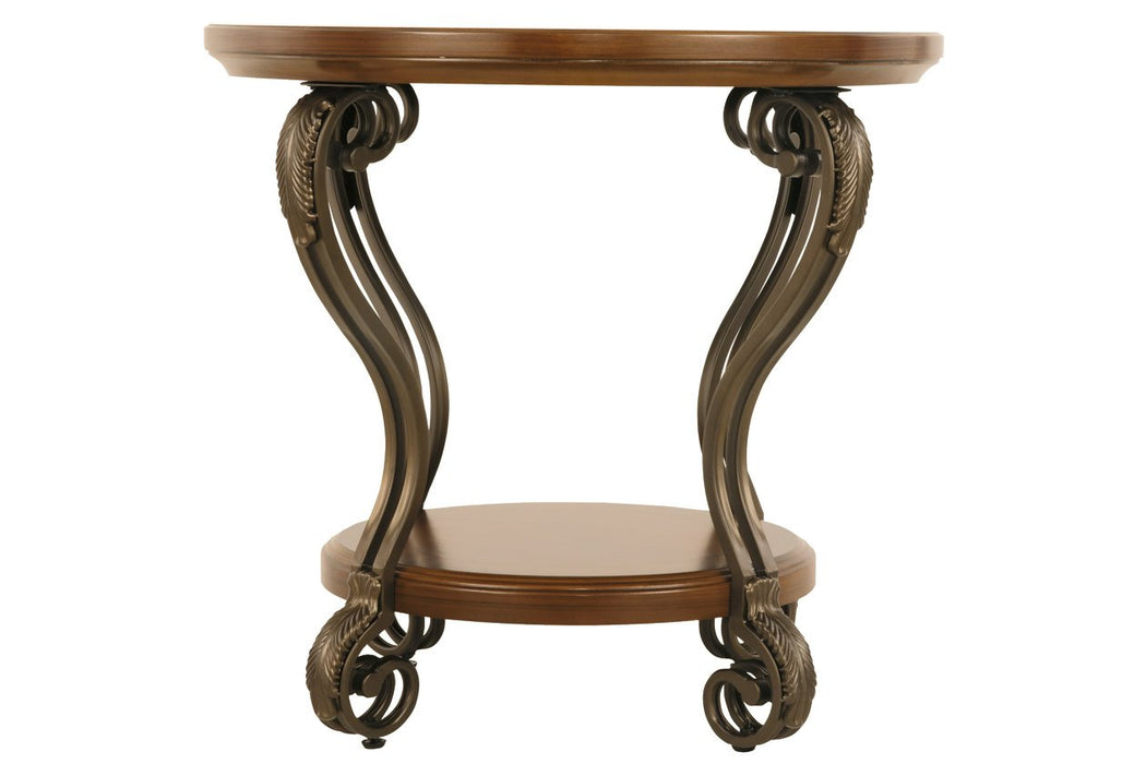 Nestor Medium Brown End Table - Lara Furniture