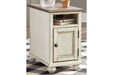 Realyn White/Brown Chairside End Table - Lara Furniture