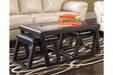 Kelton Espresso Coffee Table with Nesting Stools - Lara Furniture