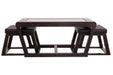 Kelton Espresso Coffee Table with Nesting Stools - Lara Furniture