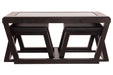 Kelton Espresso Coffee Table with Nesting Stools - Lara Furniture