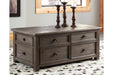 Wyndahl Rustic Brown Coffee Table with Lift Top - Lara Furniture