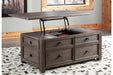 Wyndahl Rustic Brown Coffee Table with Lift Top - Lara Furniture