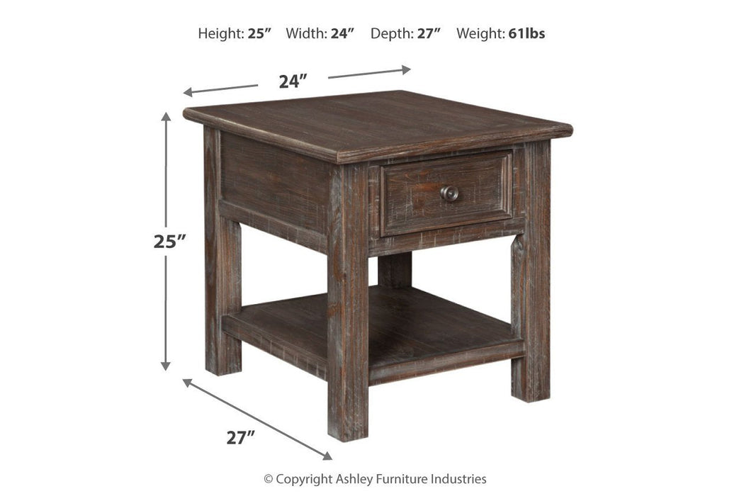 Wyndahl Rustic Brown End Table - Lara Furniture