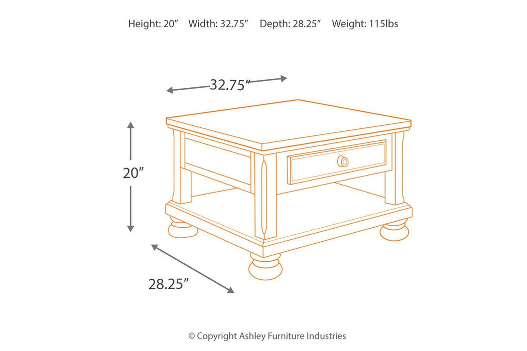 Porter Rustic Brown Coffee Table with Lift Top - Lara Furniture