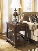 Porter Rustic Brown Chairside End Table - Lara Furniture