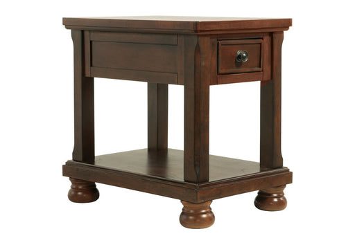 Porter Rustic Brown Chairside End Table - Lara Furniture