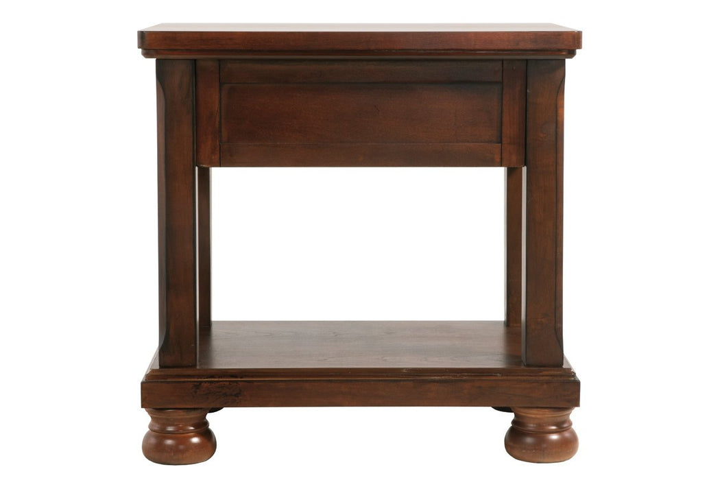 Porter Rustic Brown Chairside End Table - Lara Furniture