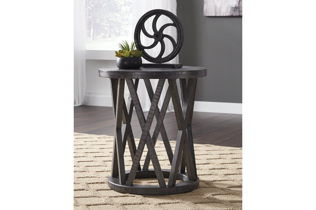 Sharzane Grayish Brown End Table - Lara Furniture