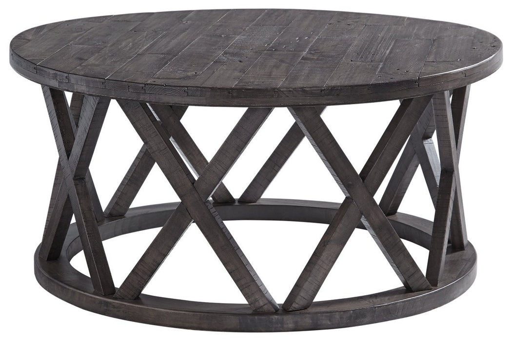 Sharzane Grayish Brown Coffee Table - Lara Furniture