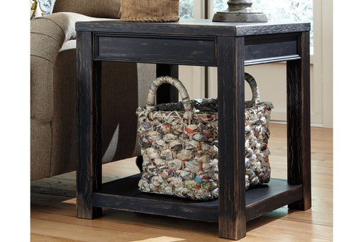 Gavelston Black End Table - Lara Furniture