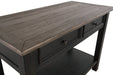 Tyler Creek Grayish Brown/Black Sofa/Console Table - Lara Furniture