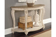 Realyn White/Brown Sofa Table - Lara Furniture