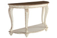 Realyn White/Brown Sofa Table - Lara Furniture