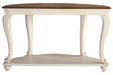 Realyn White/Brown Sofa Table - Lara Furniture