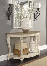 Realyn White/Brown Sofa Table - Lara Furniture