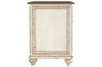 Realyn White/Brown Chairside End Table - Lara Furniture