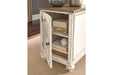 Realyn White/Brown Chairside End Table - Lara Furniture