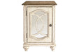 Realyn White/Brown Chairside End Table - Lara Furniture