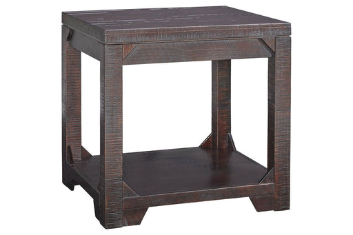 Rogness Rustic Brown End Table - Lara Furniture