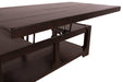 Rogness Rustic Brown Coffee Table with Lift Top - Lara Furniture