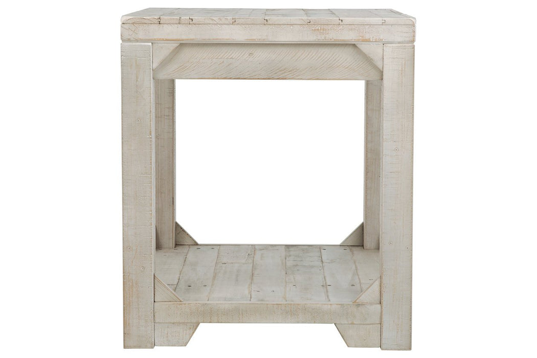 Fregine Whitewash End Table - Lara Furniture