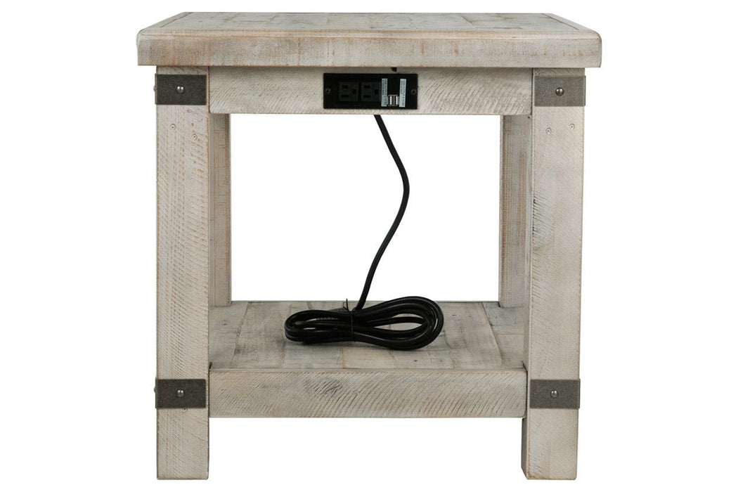 Carynhurst White Wash Gray End Table - Lara Furniture