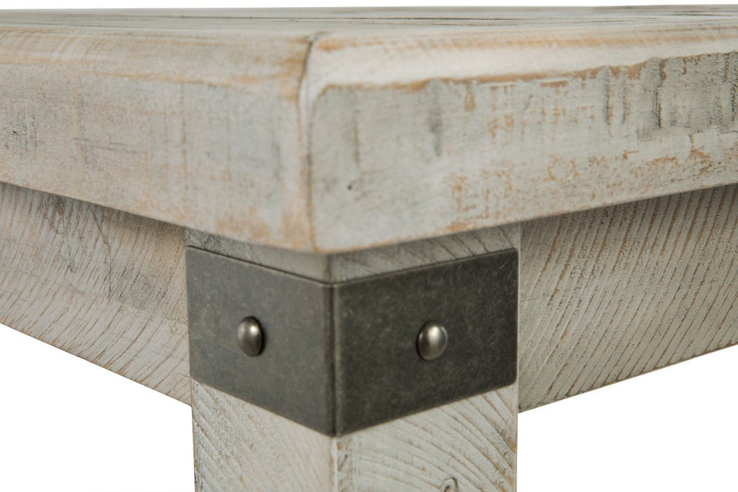 Carynhurst White Wash Gray End Table - Lara Furniture