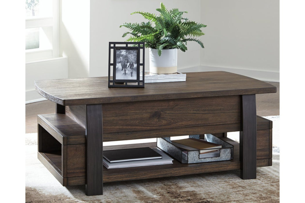 Vailbry Brown Coffee Table with Lift Top - Lara Furniture