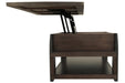 Vailbry Brown Coffee Table with Lift Top - Lara Furniture