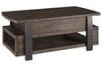 Vailbry Brown Coffee Table with Lift Top - Lara Furniture