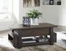 Vailbry Brown Coffee Table with Lift Top - Lara Furniture