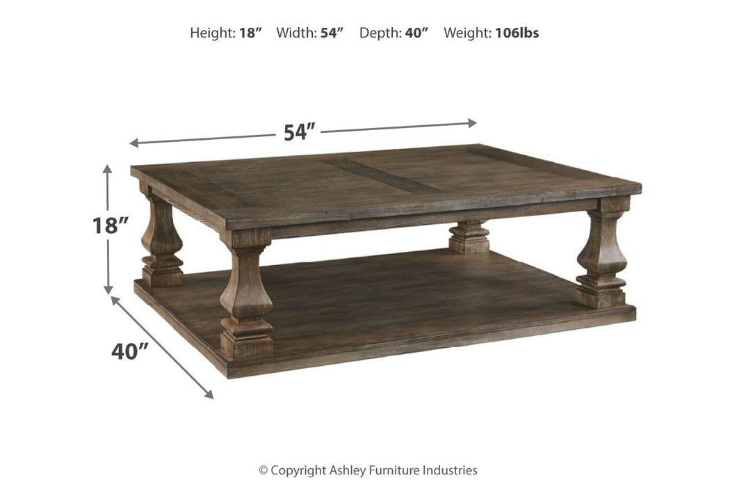 Johnelle Gray Coffee Table - Lara Furniture