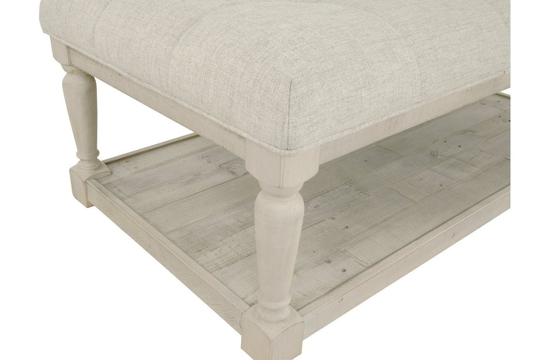 Shawnalore Whitewash Coffee Table Ottoman - Lara Furniture