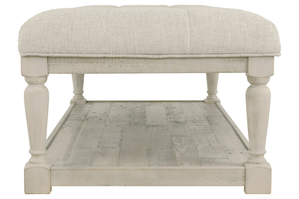 Shawnalore Whitewash Coffee Table Ottoman - Lara Furniture