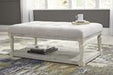 Shawnalore Whitewash Coffee Table Ottoman - Lara Furniture