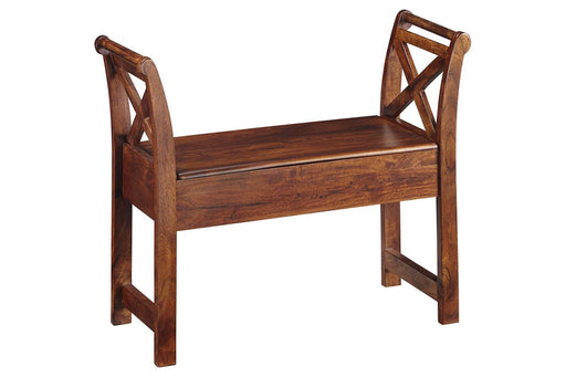 Abbonto Warm Brown Accent Bench - Lara Furniture