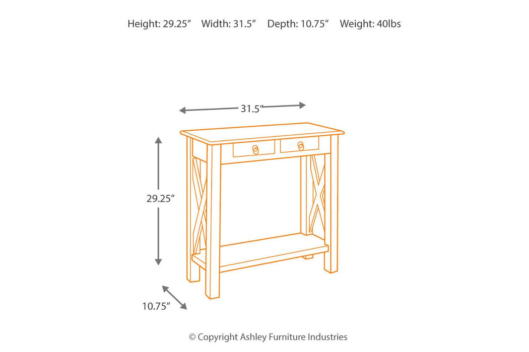 Abbonto Warm Brown Sofa/Console Table - Lara Furniture