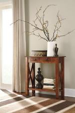 Abbonto Warm Brown Sofa/Console Table - Lara Furniture